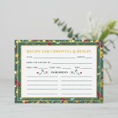 緑の赤い果実の季節のレシピカードv2 箔招待状 (立ち正面)