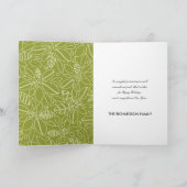 緑の赤い果実の水の色のクリスマス信じ カード (内部)