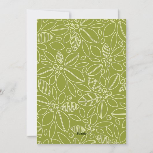 緑の赤い果実の水の色メリークリスマスフォト シーズンカード (裏面)