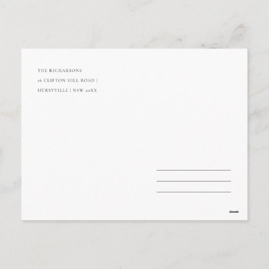 緑の赤い果実の水の色メリークリスマス シーズンポストカード (裏面)