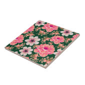 緑の赤い水色のフローラ タイル (側面)