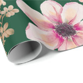 緑の赤い水色のフローラ ラッピングペーパー (ロールコーナー)