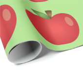 緑の赤い漫画のリンゴ ラッピングペーパー (ロールコーナー)