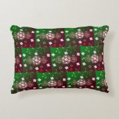 緑の赤い白アクセント枕 アクセントクッション (正面)