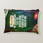 緑の赤い白アクセント枕 アクセントクッション (裏面)