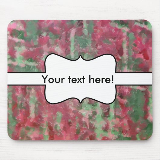 緑の赤いplatic抽象デザイン マウスパッド (正面)