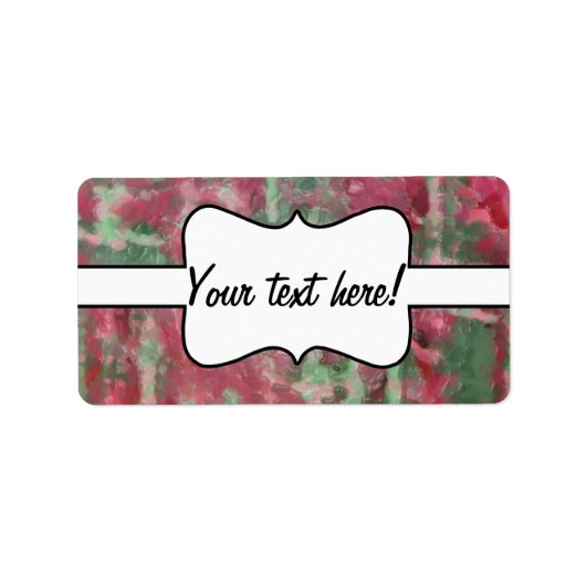 緑の赤いplatic抽象デザイン ラベル (正面)