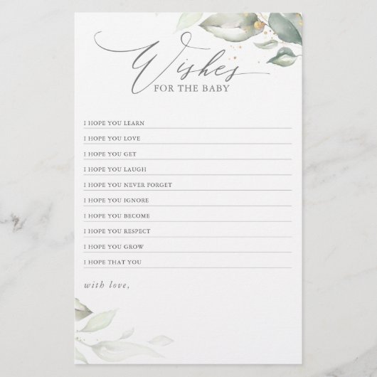 緑の赤ちゃんエレガントのベビーの願い (正面)