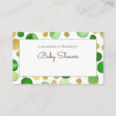 緑の赤ちゃんシャワーおむつラッフルを心待ちにする エンクロージャーカード (裏面)