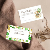 緑の赤ちゃんシャワーおむつラッフルを心待ちにする エンクロージャーカード