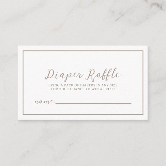 緑の赤ちゃんシャワーおむつラッフルエンクロージャカード エンクロージャーカード (正面)