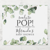 緑の赤ちゃんシャワーきらめくワインボトルラベルW スパークリングワインラベル (シングルラベル)