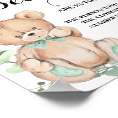 緑の赤ちゃんシャワーのゲームをクマのグミの数 ポスター (角)