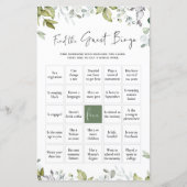 緑の赤ちゃんシャワーのゲームを見つけるゲストビンゴ (正面)