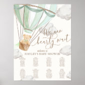 緑の赤ちゃんシャワーのシーティングチャートを待つことができる ポスター (正面)