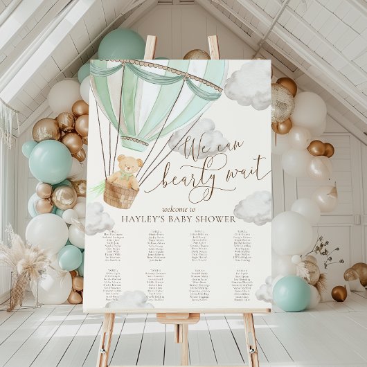 緑の赤ちゃんシャワーのシーティングチャートを待つことができる ポスター