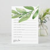 緑の赤ちゃんシャワーのベビーゲームカード 招待状 (スタンド正面)