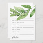 緑の赤ちゃんシャワーのベビーゲームカード 招待状 (正面/裏面)