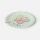 緑の赤ちゃんシャワーの水彩風船 ペーパープレート (アングル)