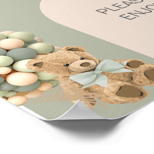 緑の赤ちゃんシャワーの食べ物を待つことができる ポスター (角)