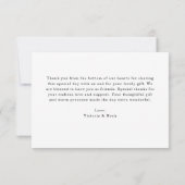 緑の赤ちゃんシャワーへようこそ サンキューカード (裏面)