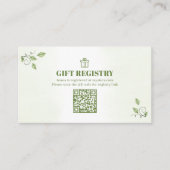 緑の赤ちゃんシャワーギフトレジストリ エンクロージャーカード (正面)