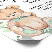 緑の赤ちゃんシャワーゲームに耐える安全ピンの数 ポスター (角)