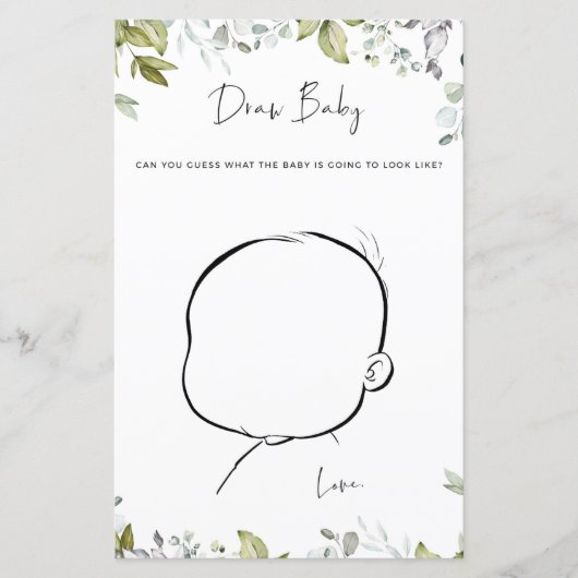 緑の赤ちゃんシャワーゲームドローベビー (正面)