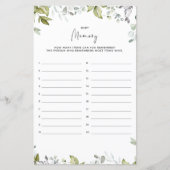 緑の赤ちゃんシャワーゲーム – ベビーメモリ (正面)