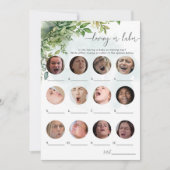 緑の赤ちゃんシャワーゲーム 招待状 (正面)