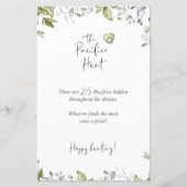 緑の赤ちゃんシャワーミニサインおしゃぶり狩り (正面)