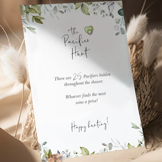 緑の赤ちゃんシャワーミニサインおしゃぶり狩り