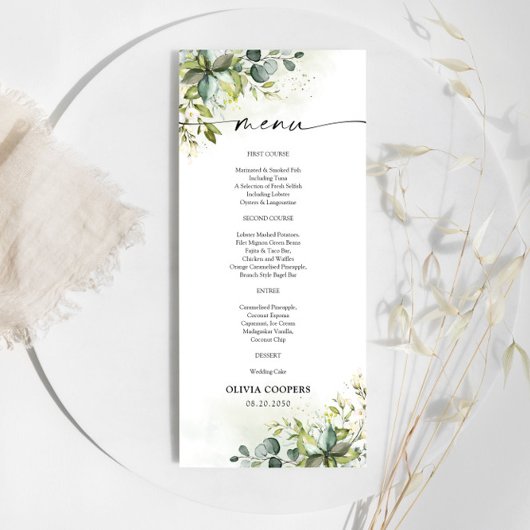 緑の赤ちゃんシャワーメニュー メニュー