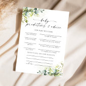 緑の赤ちゃんシャワー予測カード