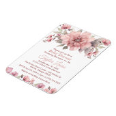 緑の赤ちゃんシャワー付きピンクローズ招待状 マグネット (左側)