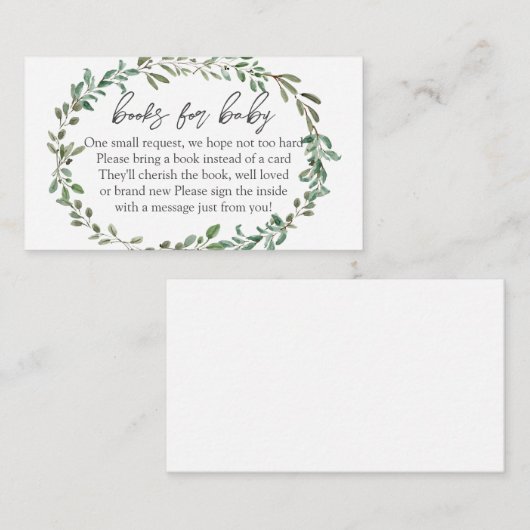 緑の赤ちゃんシャワー本ベビー,代わりに本 エンクロージャーカード (正面/裏面)