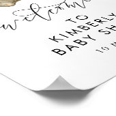 緑の赤ちゃんシャワー歓迎サインを待つ ポスター (角)