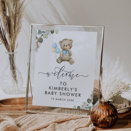 緑の赤ちゃんシャワー歓迎サインを待つ ポスター