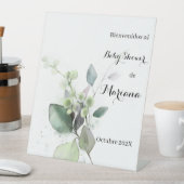 緑の赤ちゃんシャワー歓迎サイン 台座サイン (インサイチュ)