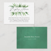 緑の赤ちゃんシャワー表示シャワー エンクロージャーカード (正面/裏面)