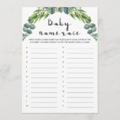 緑の赤ちゃんシャワー赤ちゃんネームゲーム (正面)