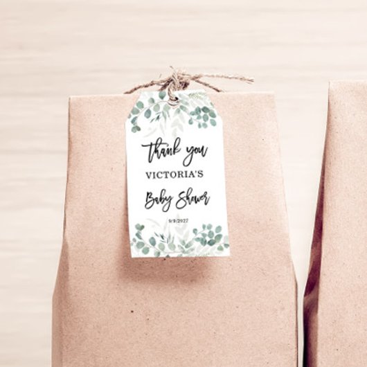 緑の赤ちゃんシャワー ギフトタグ