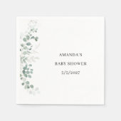 緑の赤ちゃんシャワー スタンダードカクテルナプキン (正面)