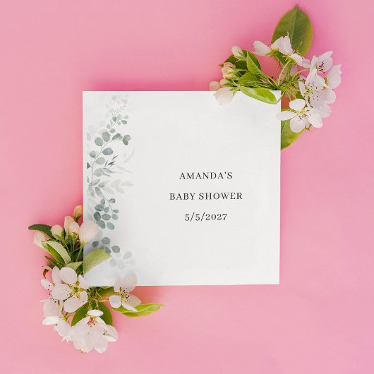 緑の赤ちゃんシャワー スタンダードカクテルナプキン