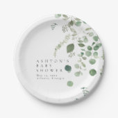 緑の赤ちゃんシャワー ペーパープレート (正面)