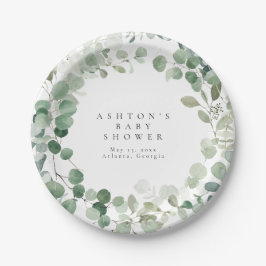 緑の赤ちゃんシャワー ペーパープレート