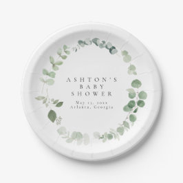 緑の赤ちゃんシャワー ペーパープレート
