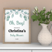 緑の赤ちゃんシャワーOh boy Welcome