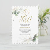 緑の赤ちゃん女の子のシャワモダンー、水の色 招待状 (スタンド正面)