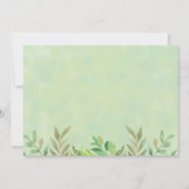 緑の赤ちゃん男女兼用シャワーを浴びる 招待状 (裏面)